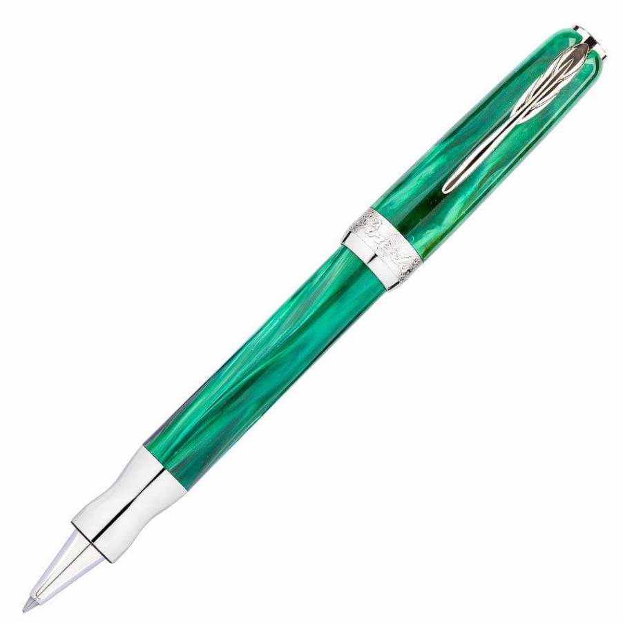 Rollerball Pens * | Budget Pineider La Grande Bellezza Gemstone Rollerball Pen, Malachite Green