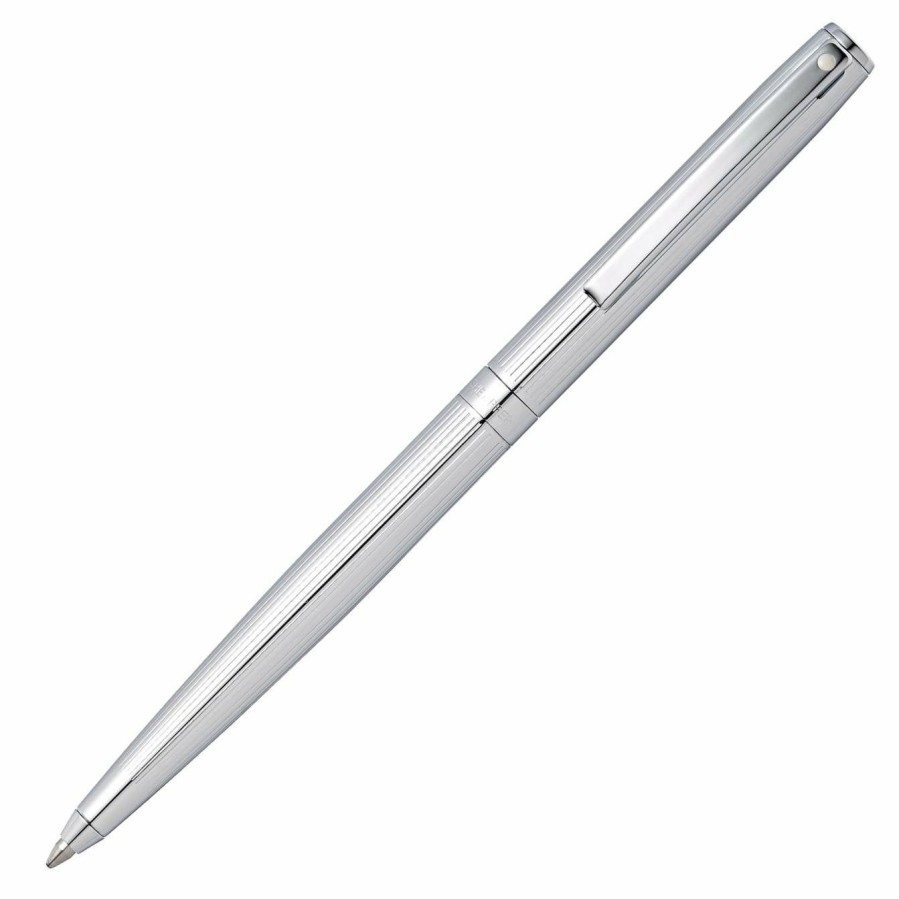 Ballpoint Pens * | Deals Sheaffer Sagaris Ballpoint Pen, Fluted Chrome