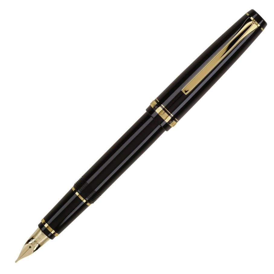 Fountain Pens * | New Pilot Falcon Fountain Pen, Black & Gold