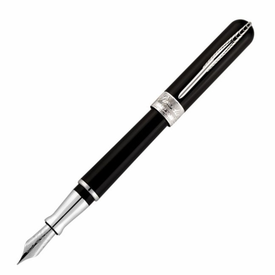 Fountain Pens * | Hot Sale Pineider Avatar Fountain Pen, Graphene Black, Medium Point