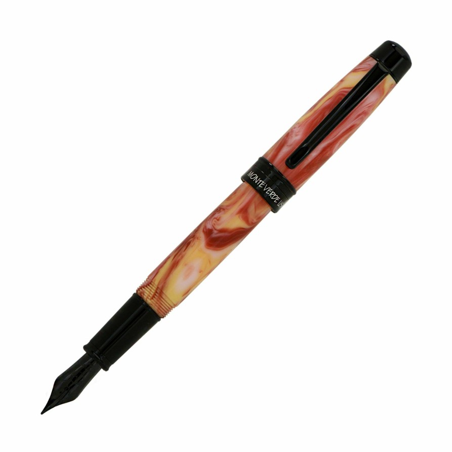 Fountain Pens * | Best Deal Monteverde Prima Fountain Pen, Red Swirl