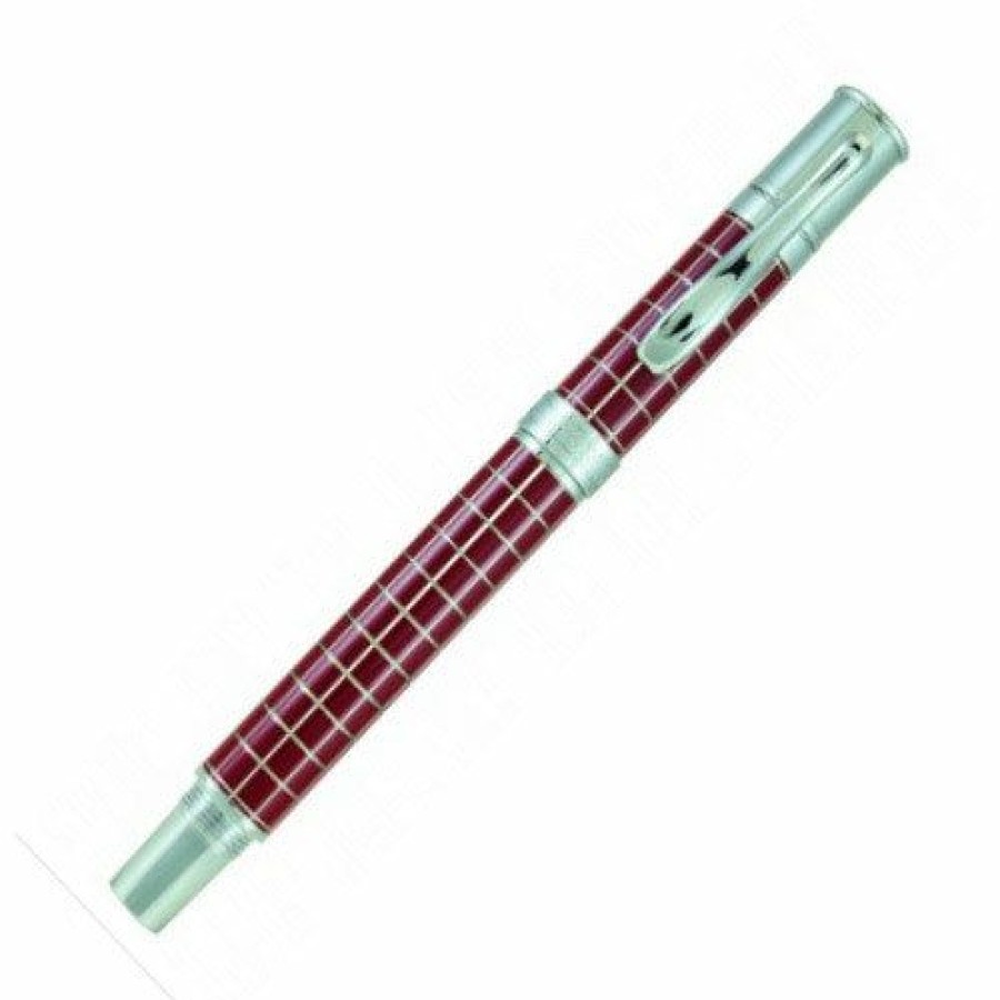 Fountain Pens * | Flash Sale Monteverde Jewelria Executive Fountain Pen Burgundy Grid Medium Nib