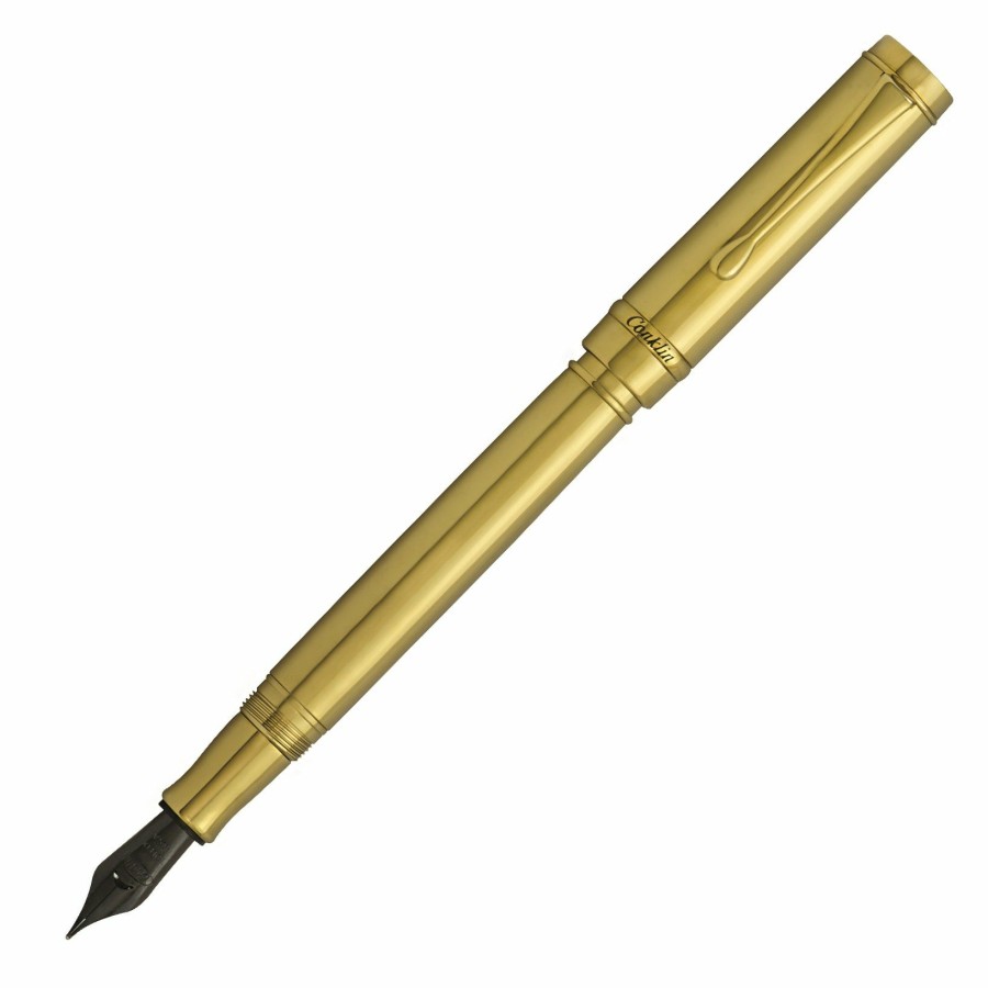 Fountain Pens * | Discount Conklin Duragraph Metal Fountain Pen, Pvd Gold