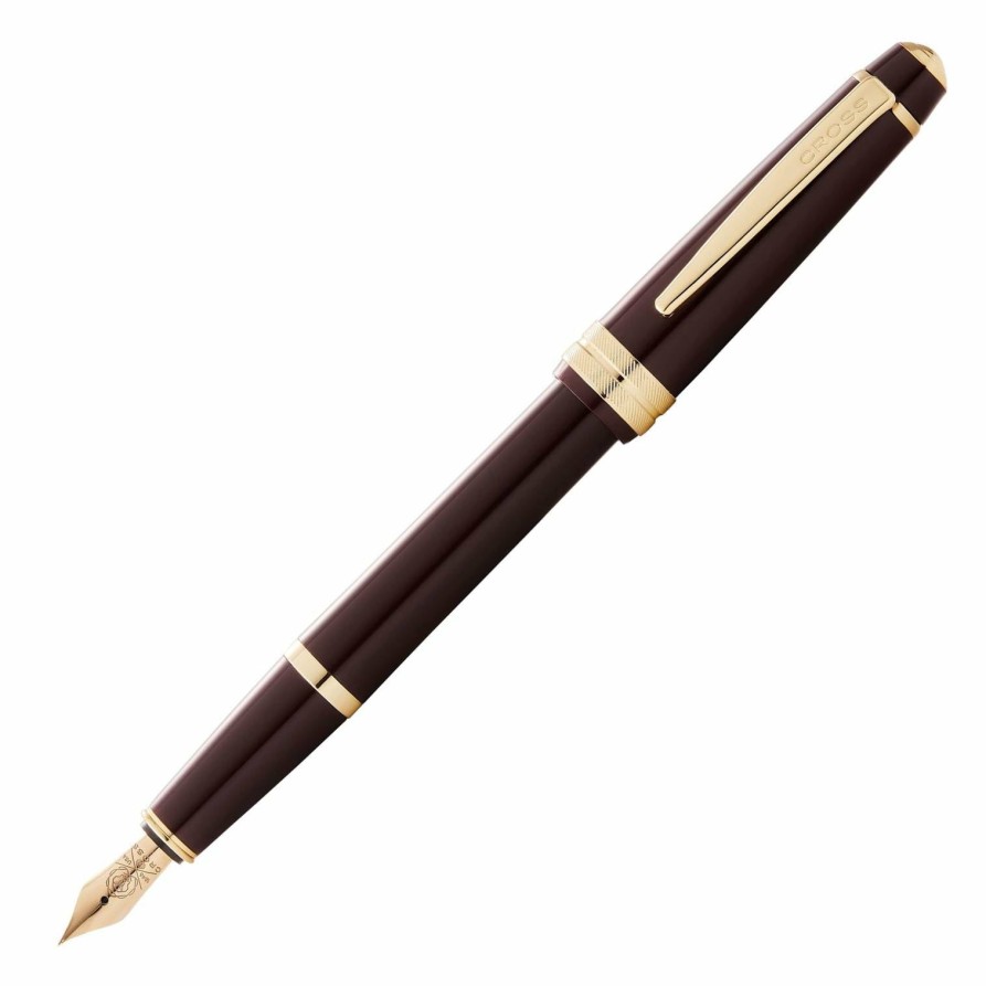 Fountain Pens * | Best Reviews Of Cross Bailey Light Fountain Pen, Polished Burgundy & Gold