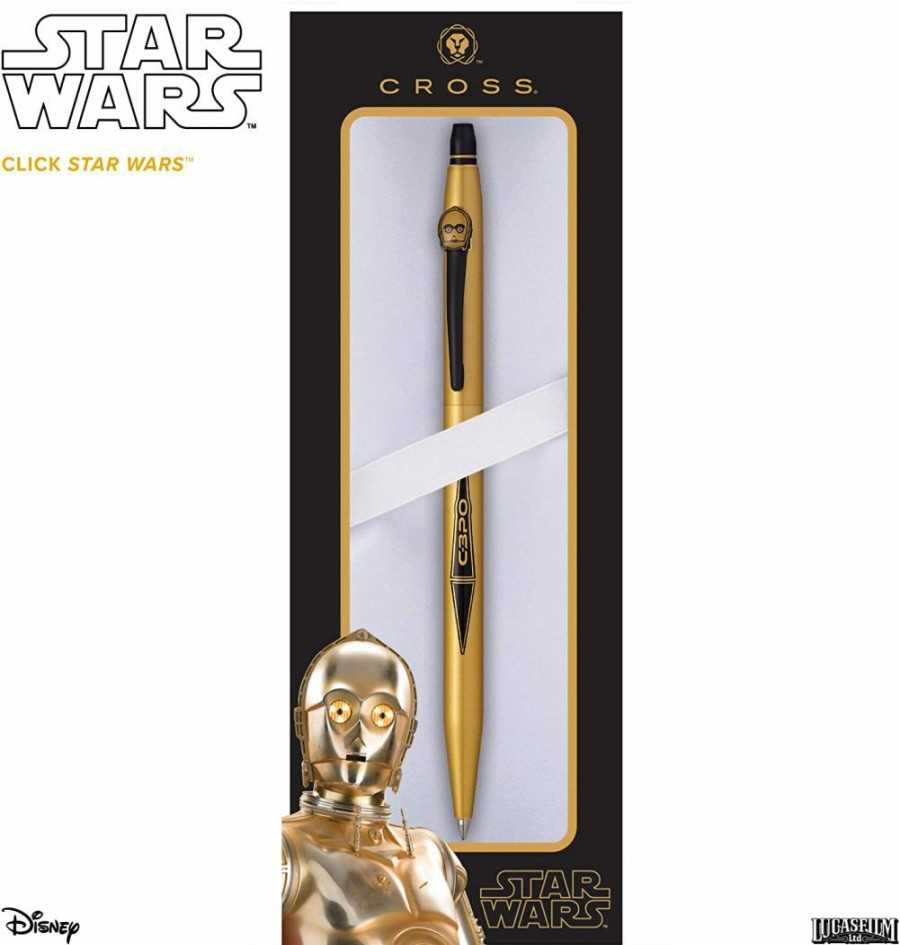 Rollerball Pens * | Top 10 Cross Click Star Wars Rollerball Pen, C-3Po, Metallic Gold & Black