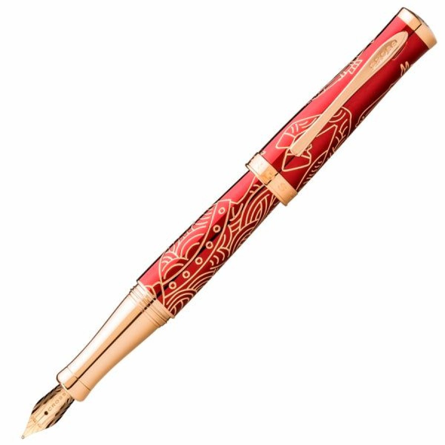 Fountain Pens * | Outlet Cross 2014 Year Of The Horse Fountain Pen, Red & Gold, 18K Gold Nib, Medium