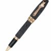 Rollerball Pens * | Outlet Montegrappa Fortuna Ruble Rollerball Pen, Black & Gold, Swarovski Crystals