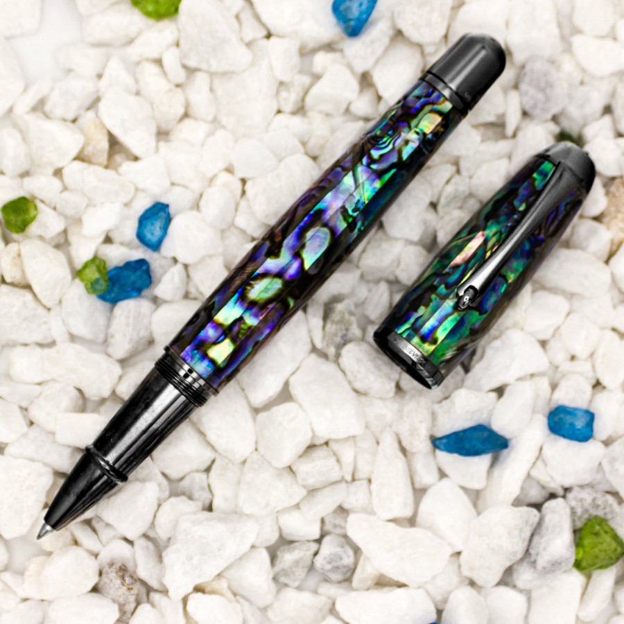 Rollerball Pens * | Budget Monteverde Super Mega Limited Edition Abalone Rollerball Pen, Gunmetal Trim