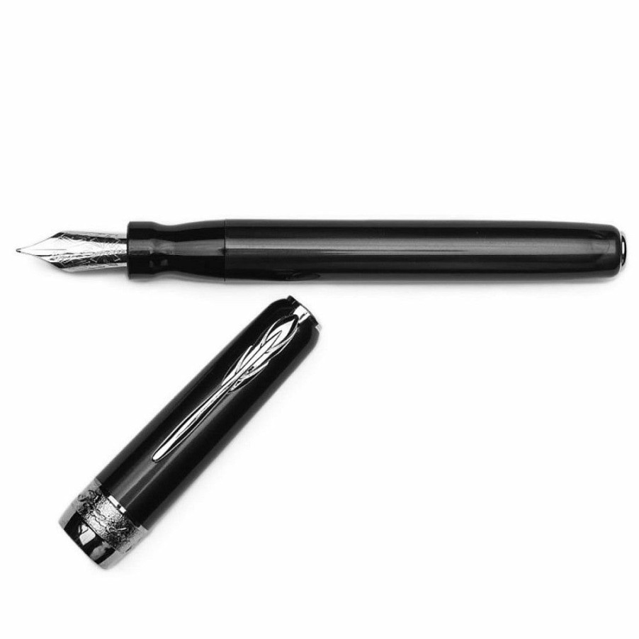 Fountain Pens * | Cheapest Pineider Full Metal Jacket Fountain Pen, Midnight Black