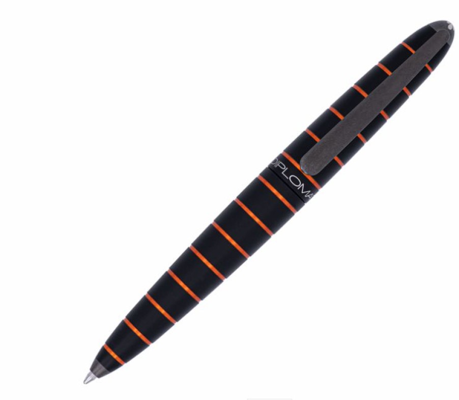 Ballpoint Pens * | Outlet Diplomat Elox Ring Black/Orange, Ballpoint Pen