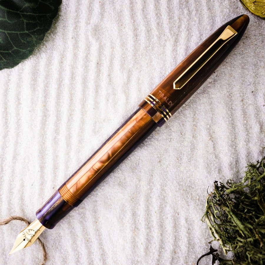 Fountain Pens * | Budget Tibaldi Bononia Seilan Purple Resin Fountain Pen, Gold Trim