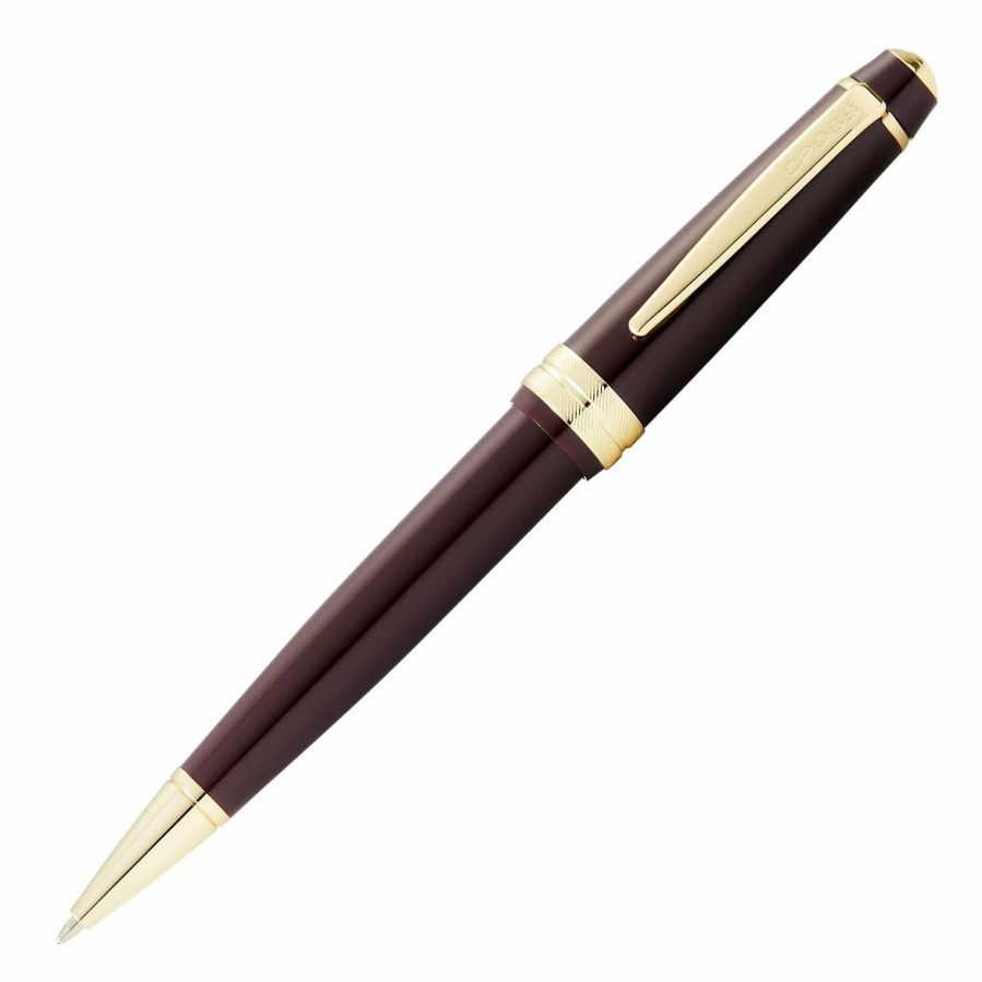 Ballpoint Pens * | Wholesale Cross Bailey Light Ballpoint Pen, Polished Burgundy & Gold