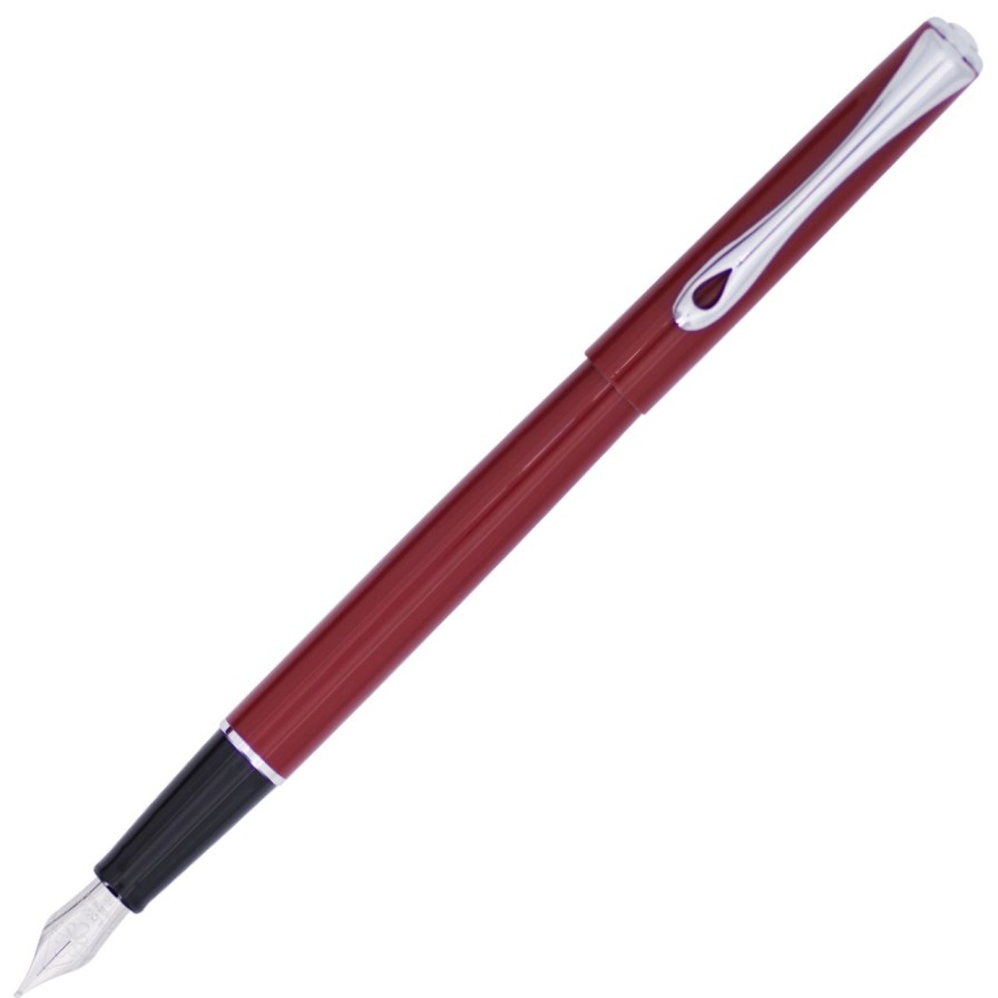 Fountain Pens * | Best Reviews Of Diplomat Traveller Dark Red & Chrome Fountain Pen