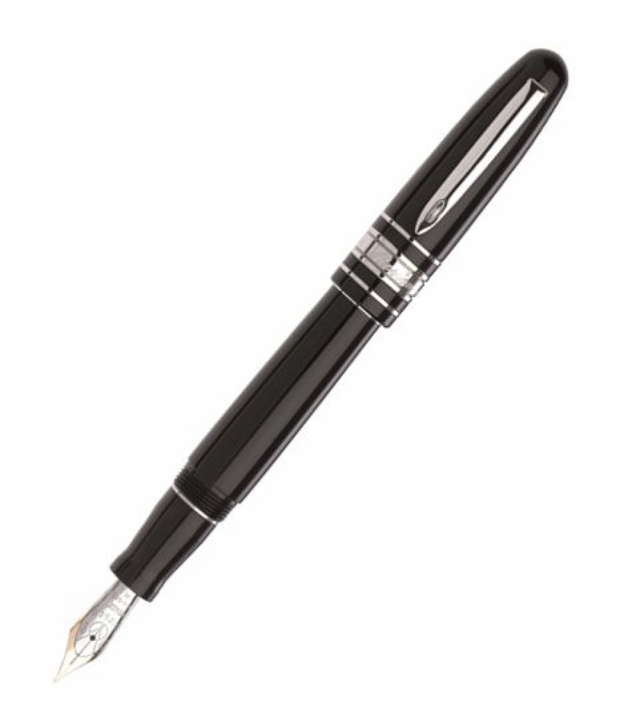 Fountain Pens * | Best Deal Marlen Class Black Fountain Pen, Two-Toned