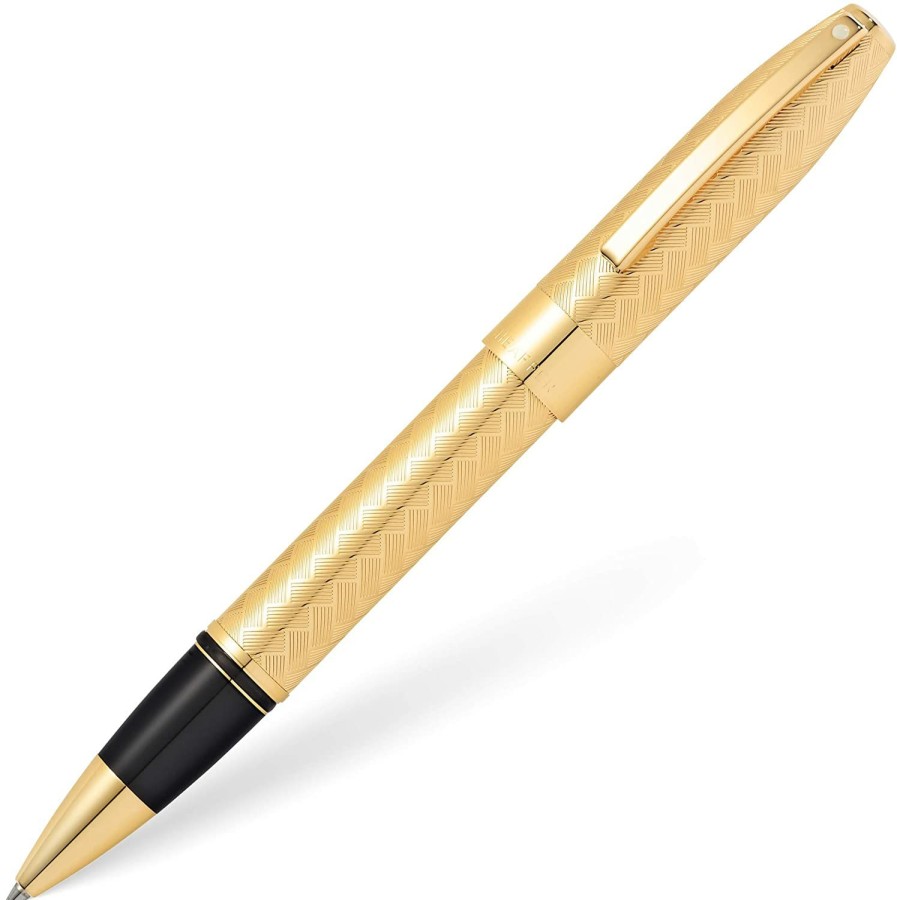 Rollerball Pens * | Coupon Sheaffer Legacy Herringbone Rollerball Pen, 23K Gold