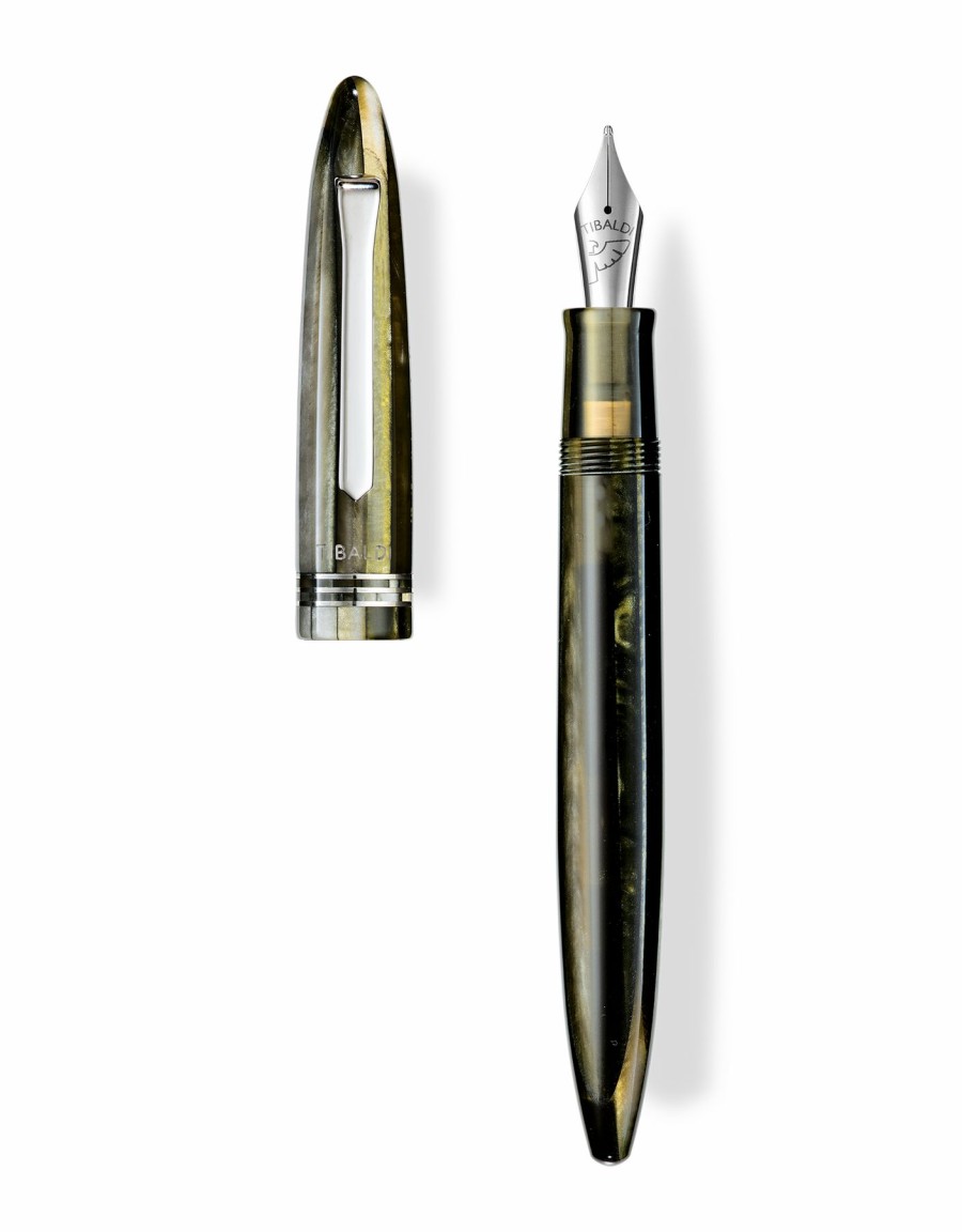 Fountain Pens * | Best Reviews Of Tibaldi Bononia Martini Olive Resin Fountain Pen, Palladium Trim