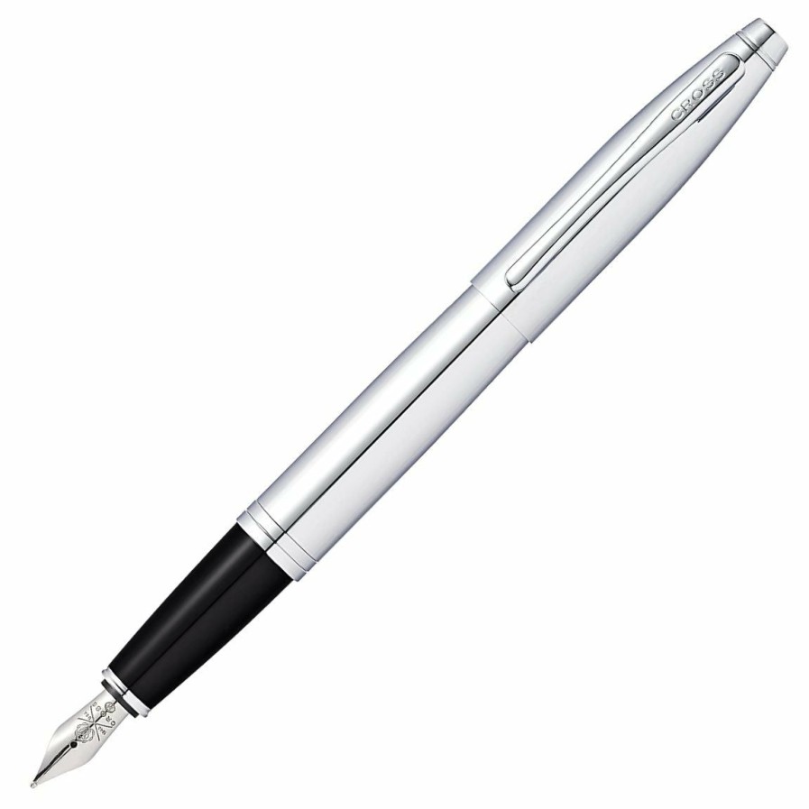 Fountain Pens * | Best Deal Cross Calais Fountain Pen, Polished Chrome, Medium