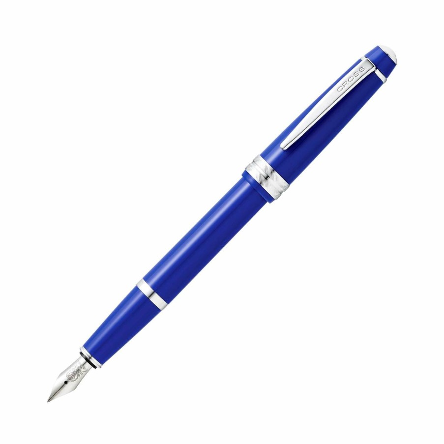 Fountain Pens * | Best Deal Cross Bailey Light Fountain Pen, Polished Blue Resin