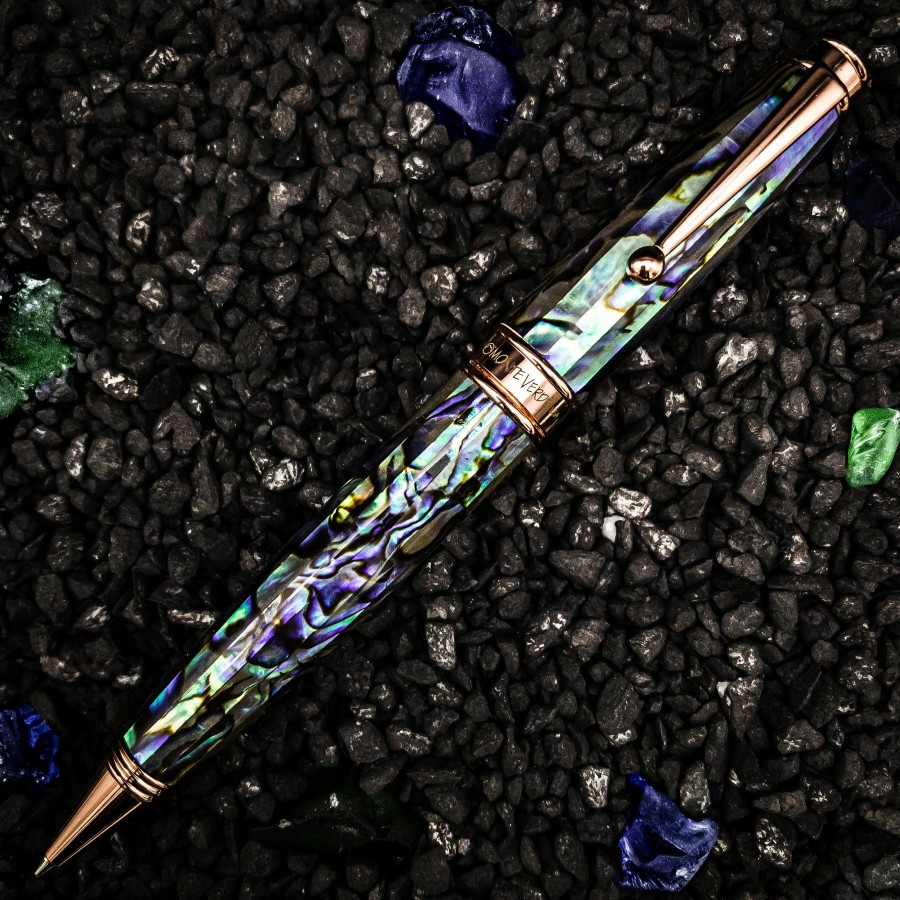 Ballpoint Pens * | Cheapest Monteverde Invincia Limited Edition Abalone Shell Ballpoint Pen, Rose Gold Trim