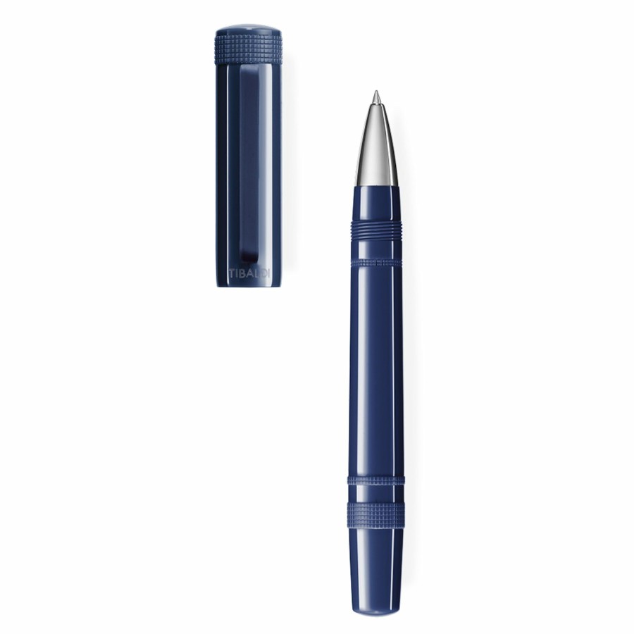 Rollerball Pens * | Brand New Tibaldi Perfecta Denim Rollerball Pen, Raw Denim Blue