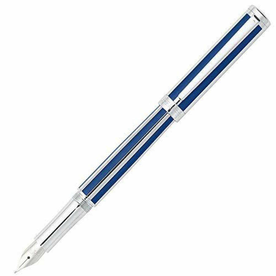 Fountain Pens * | Discount Sheaffer Intensity Fountain Pen, Blue & Chrome, Fine Nib