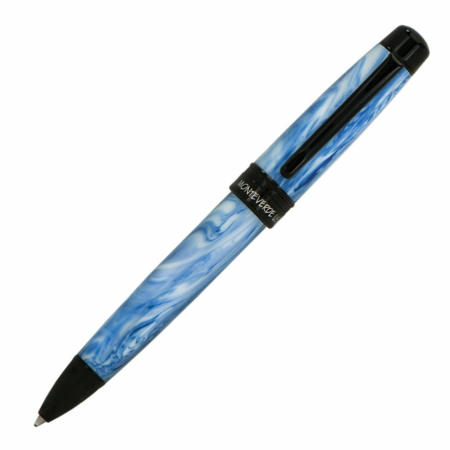 Ballpoint Pens * | Brand New Monteverde Prima Ballpoint Pen, Blue Swirl