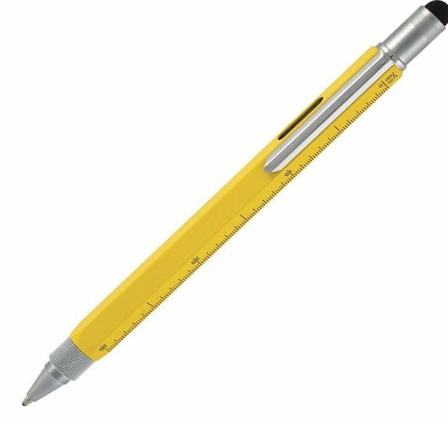 Ballpoint Pens * | Deals Monteverde 9 In 1 One Touch Tool Ballpoint Pen & Stylus, Yellow