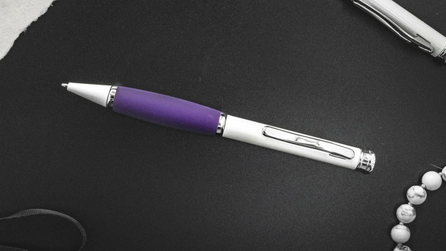 Ballpoint Pens * | Budget Pen Savings Executive Metal Ballpoint Pen, Pearl White & Purple