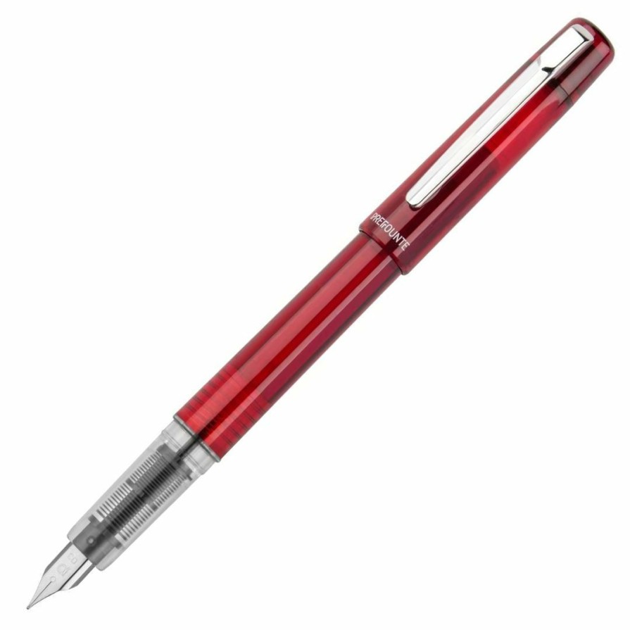 Fountain Pens * | Budget Platinum Prefounte Fountain Pen, Crimson Red