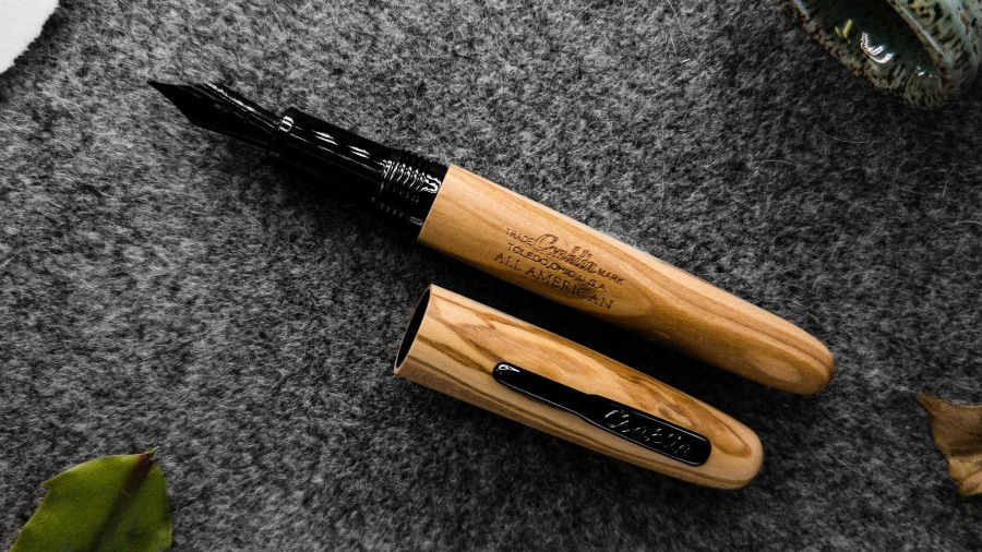 Fountain Pens * | Wholesale Conklin All American Limited Edition Olive Wood Fountain Pen, Gunmetal Trim