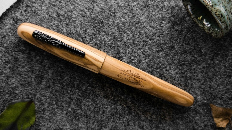 Fountain Pens * | Wholesale Conklin All American Limited Edition Olive Wood Fountain Pen, Gunmetal Trim