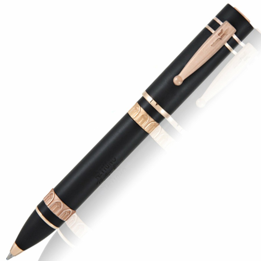 Ballpoint Pens * | Deals Nettuno 1911 Ballpoint Pen, Black Sands With Rose Gold Trim