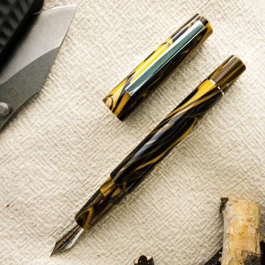 Fountain Pens * | Best Sale Tibaldi Infrangibile Special Edition Chrome Yellow Fountain Pen, Full Resin, Fine Point