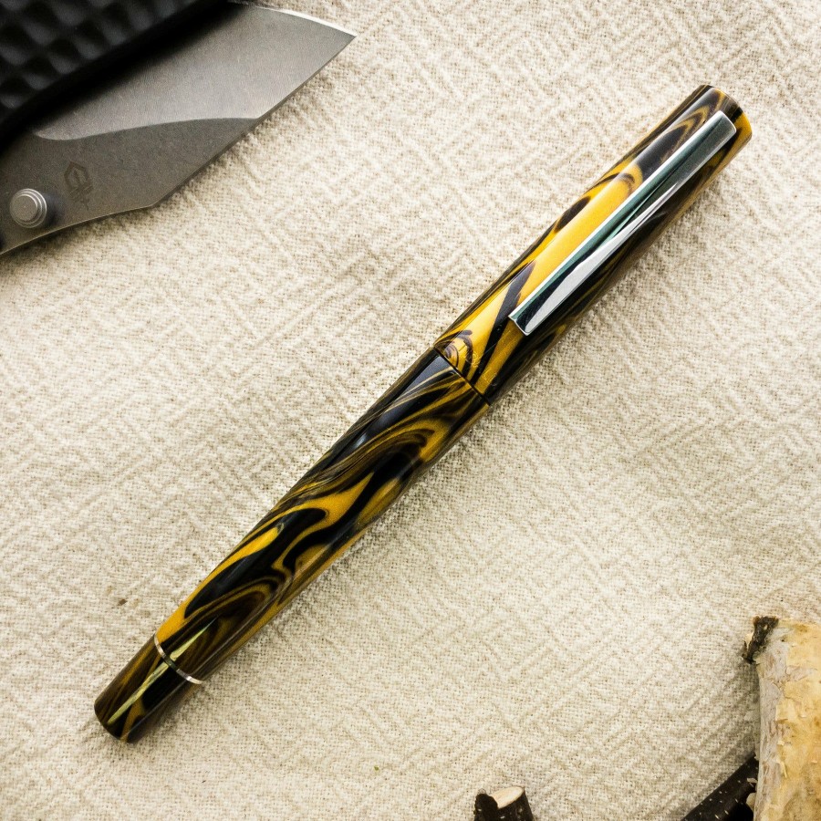 Fountain Pens * | Best Sale Tibaldi Infrangibile Special Edition Chrome Yellow Fountain Pen, Full Resin, Fine Point