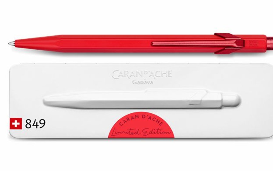 Ballpoint Pens * | New Caran D'Ache 849 Claim Your Style, Series 3, Ballpoint Pen, Scarlet Red