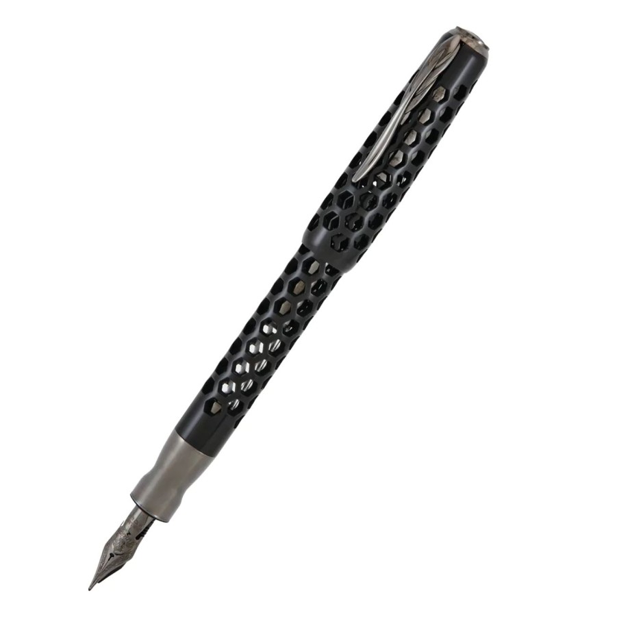 Fountain Pens * | Budget Pineider Honeycomb Limited Edition Fountain Pen, Black Knight