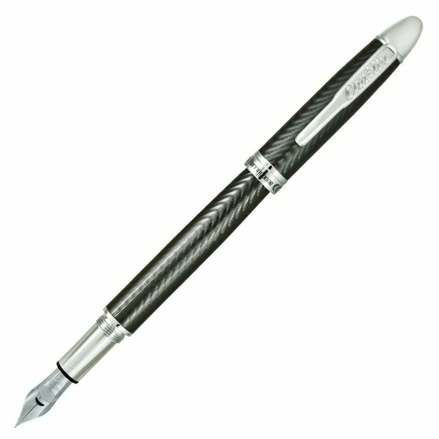 Fountain Pens * | New Conklin Herringbone Fountain Pen, Gunmetal