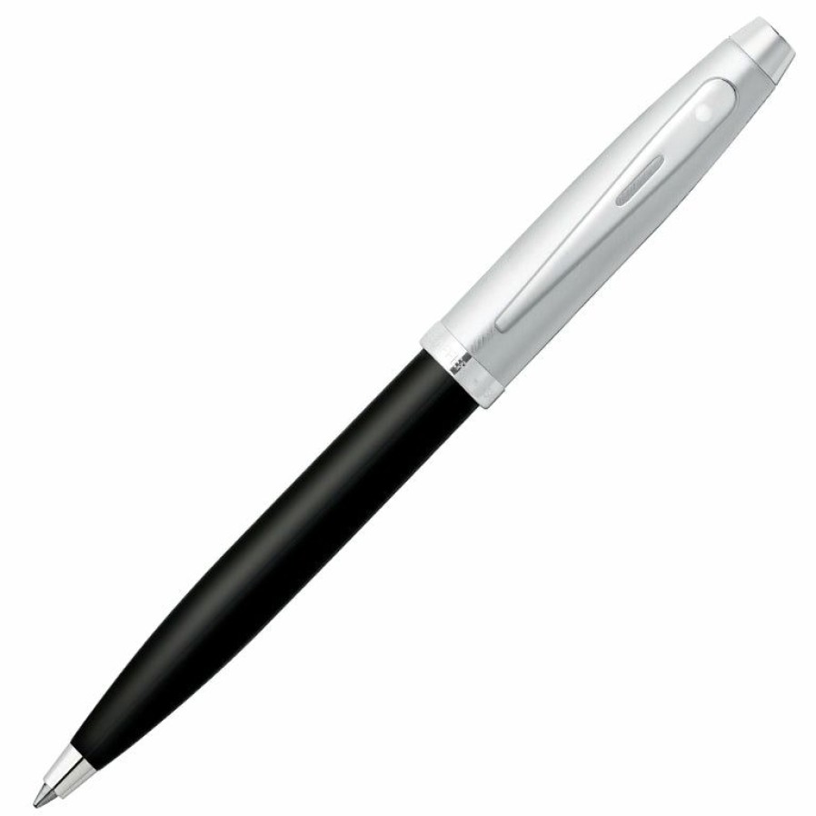 Ballpoint Pens * | Promo Sheaffer 100 Ballpoint Pen, Black Lacquer & Brushed Chrome