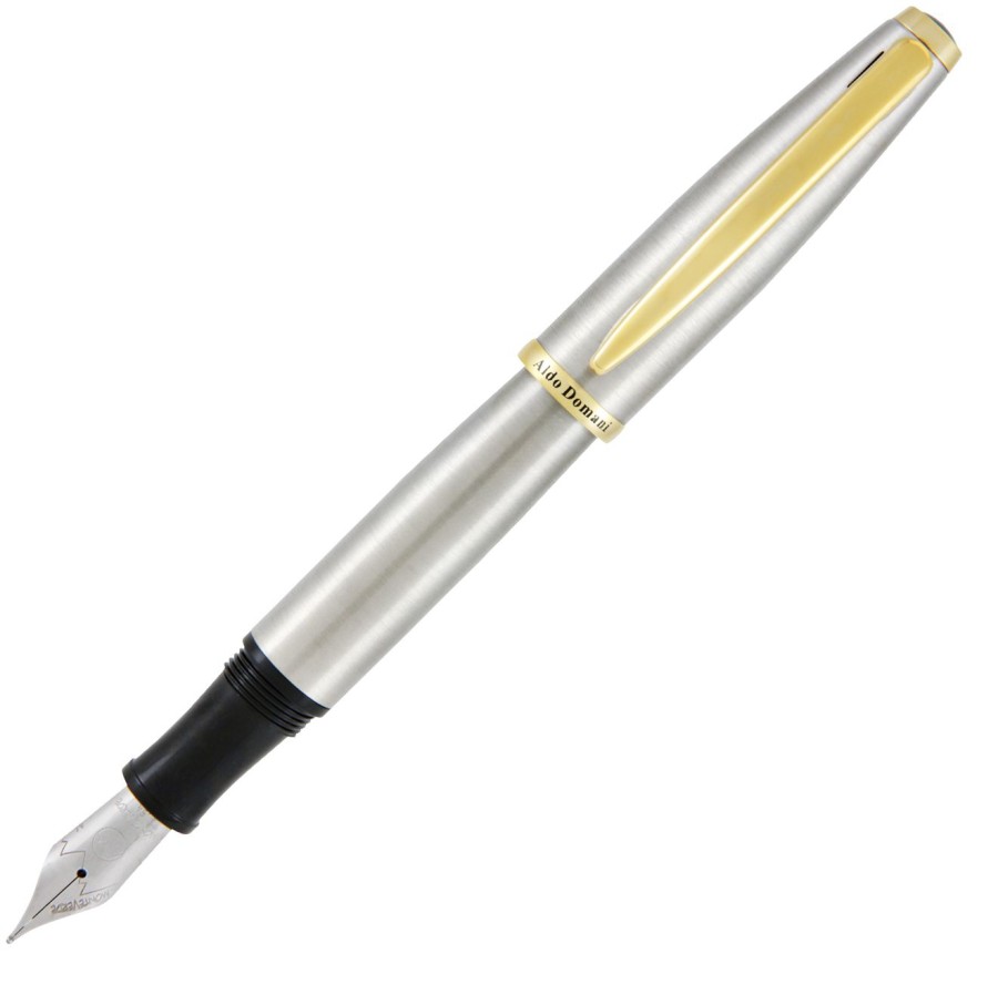 Fountain Pens * | Coupon Monteverde Aldo Domani Brushed Steel Fountain Pen