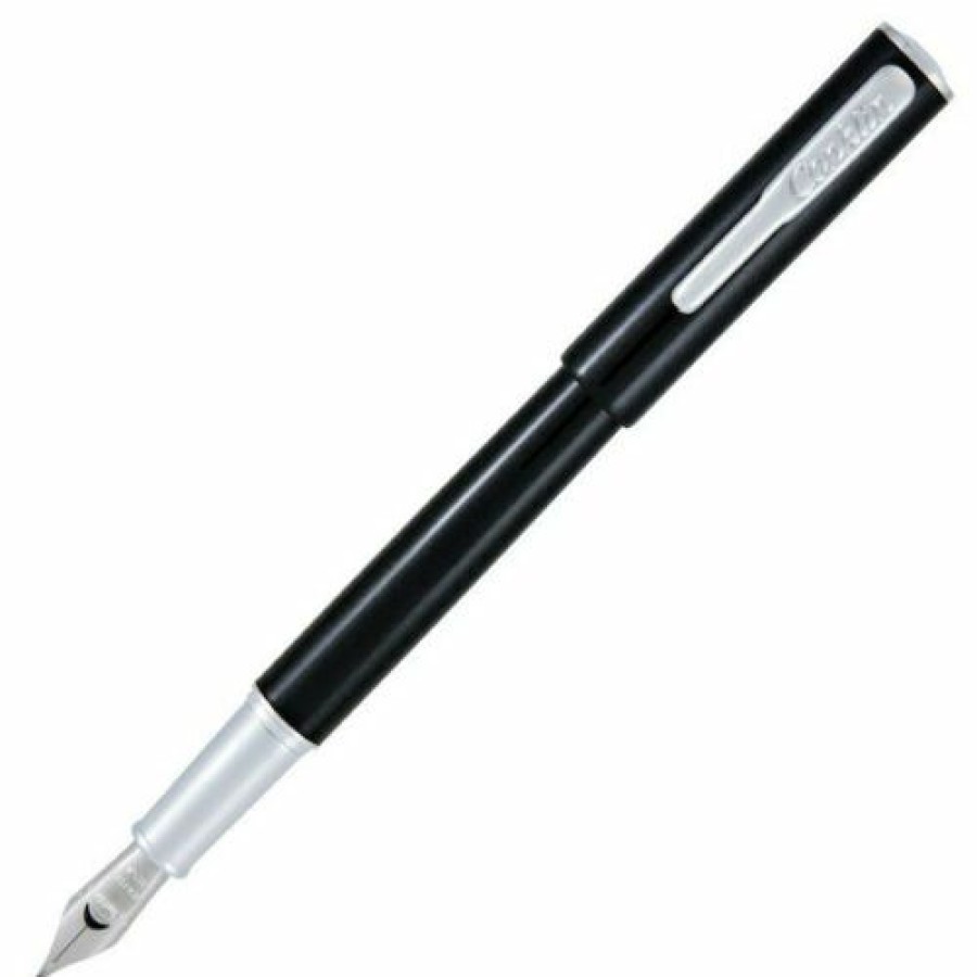 Fountain Pens * | Cheap Conklin Coronet Fountain Pen, Black & Chrome