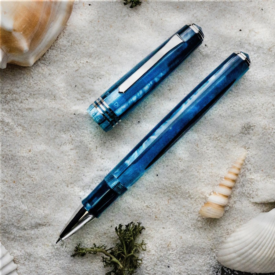 Rollerball Pens * | Buy Tibaldi N60 Limited Edition Rollerball Pen, Bora Bora, Palladium Trim