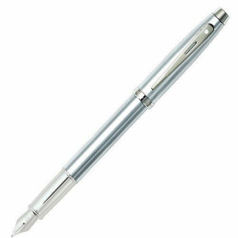 Fountain Pens * | Hot Sale Sheaffer 100 Fountain Pen Brushed Chrome