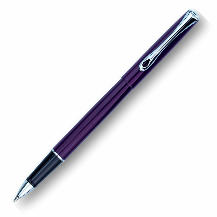 Rollerball Pens * | Brand New Diplomat Traveller Rollerball Pen, Deep Purple & Chrome