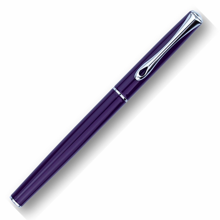 Rollerball Pens * | Brand New Diplomat Traveller Rollerball Pen, Deep Purple & Chrome