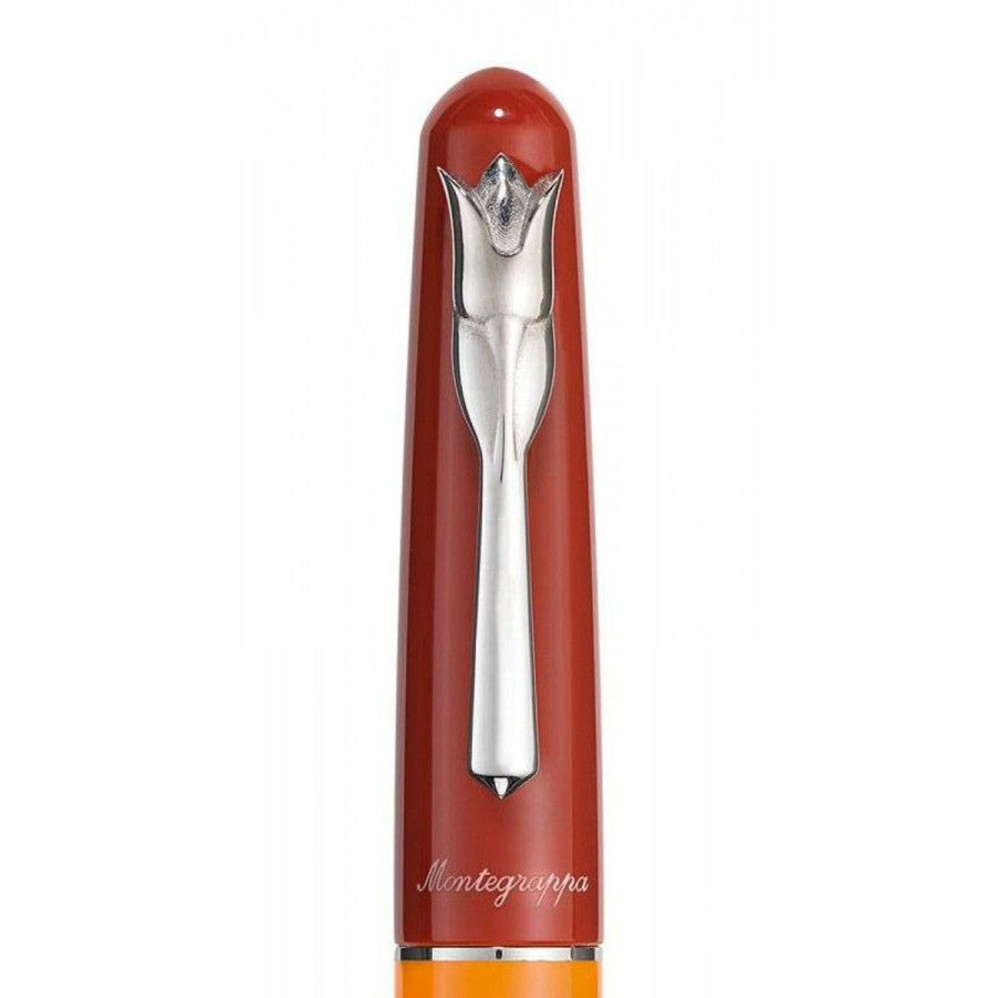 Fountain Pens * | Cheap Montegrappa Team Fox Tulip Fountain Pen, Red & Orange