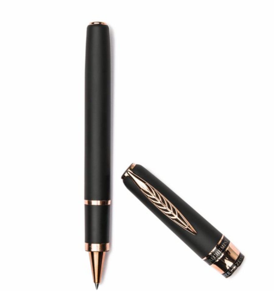 Rollerball Pens * | Discount Pineider Alchemist Zeolite Rollerball Pen, Stromboli Black