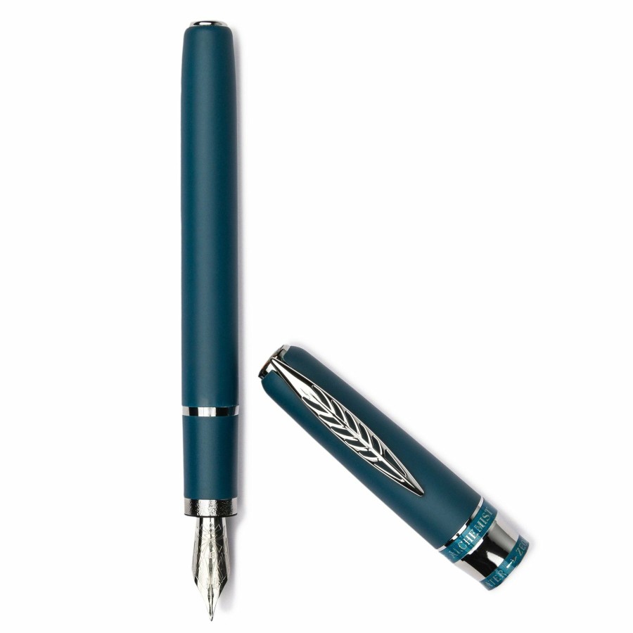 Fountain Pens * | Best Reviews Of Pineider Alchemist Zeolite Fountain Pen, Kilauea Blue, Fine