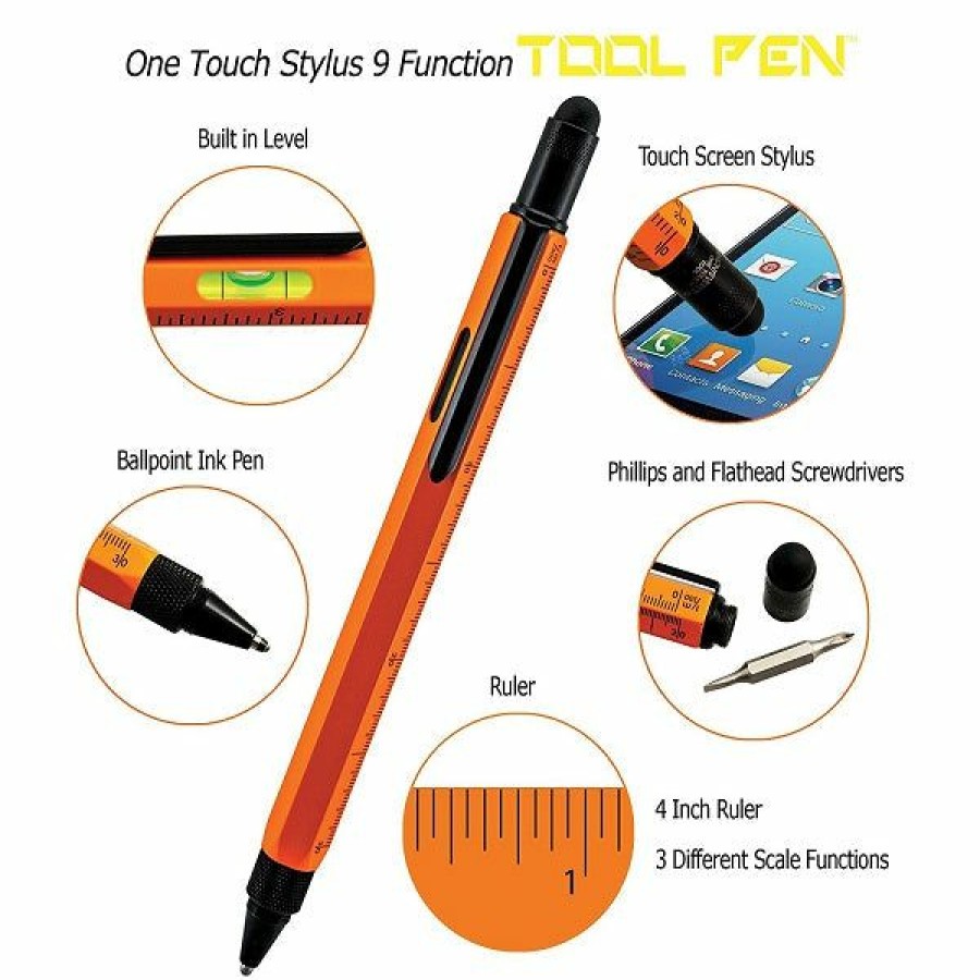 Ballpoint Pens * | Buy Monteverde 9 In 1 One Touch Tool Ballpoint Pen & Stylus, Orange