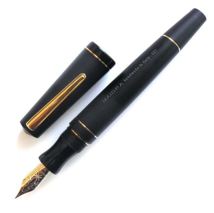 Fountain Pens * | Best Reviews Of Maiora Impronte, Matte Black, Oversized Fountain Pen, Extra-Fine Nib