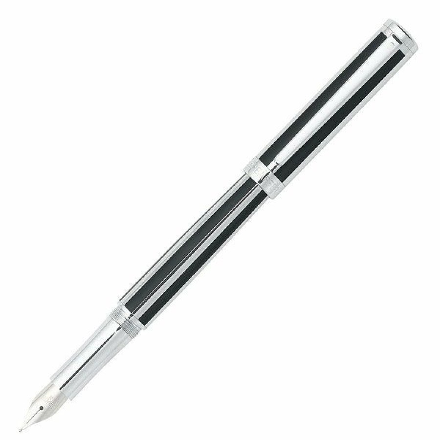 Fountain Pens * | Brand New Sheaffer Intensity Fountain Pen, Black & Chrome, Fine Nib